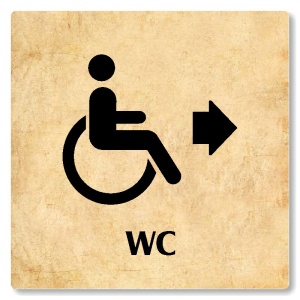 WC invalidé vpravo, 100x100mm, pergamen, Nevada